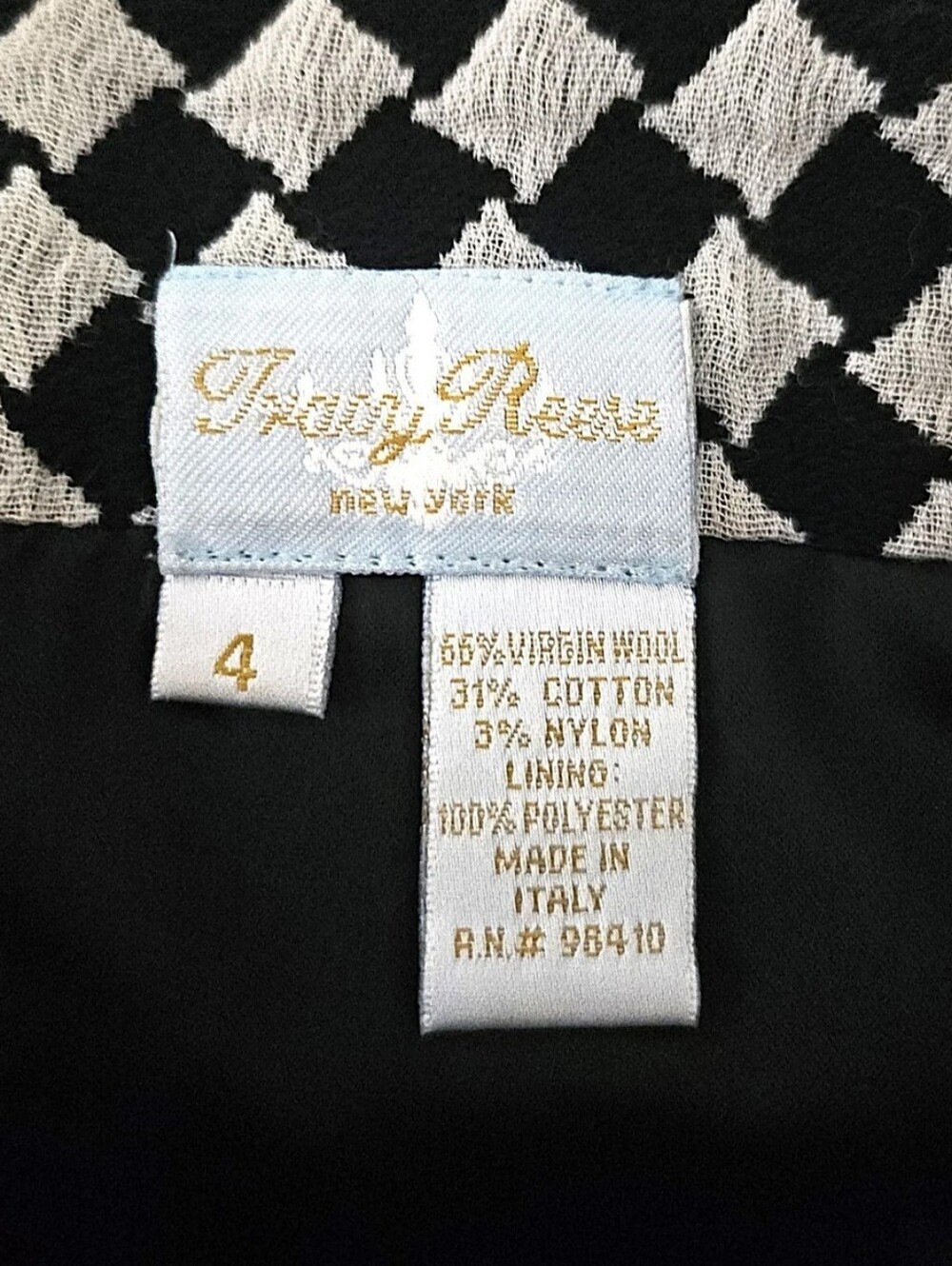 Vintage Tracy Reese Checkered Midi Skirt Black White Trumpet Size 4 Maximalist - Picture 5 of 7